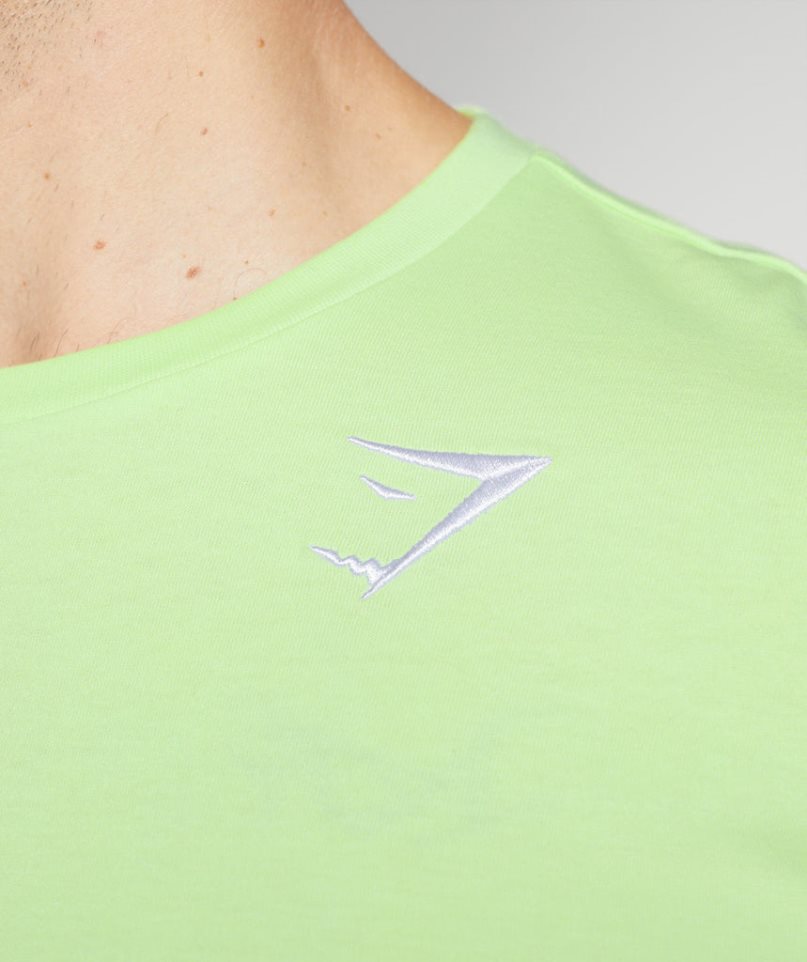 Men's Gymshark Crest T-Shirts Green | NZ 3IOYUH